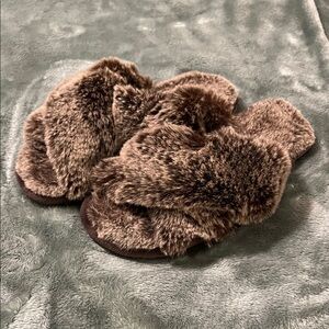 Faux Fur Brown Slippers